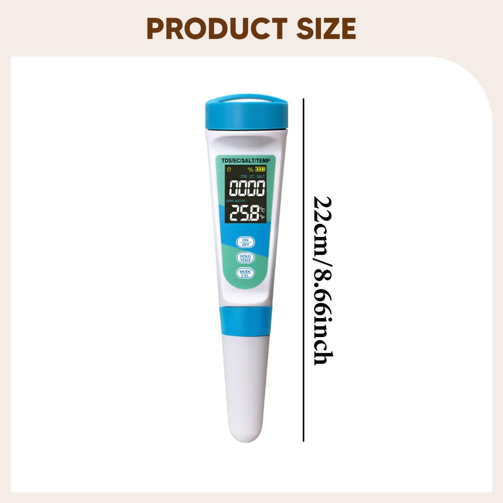 LOVIVER Misuratore di TDS, misuratore di Sale per Piscina, di Temperatura del Sale TDS, Test dell'Acqua, Display, Tester della qualità