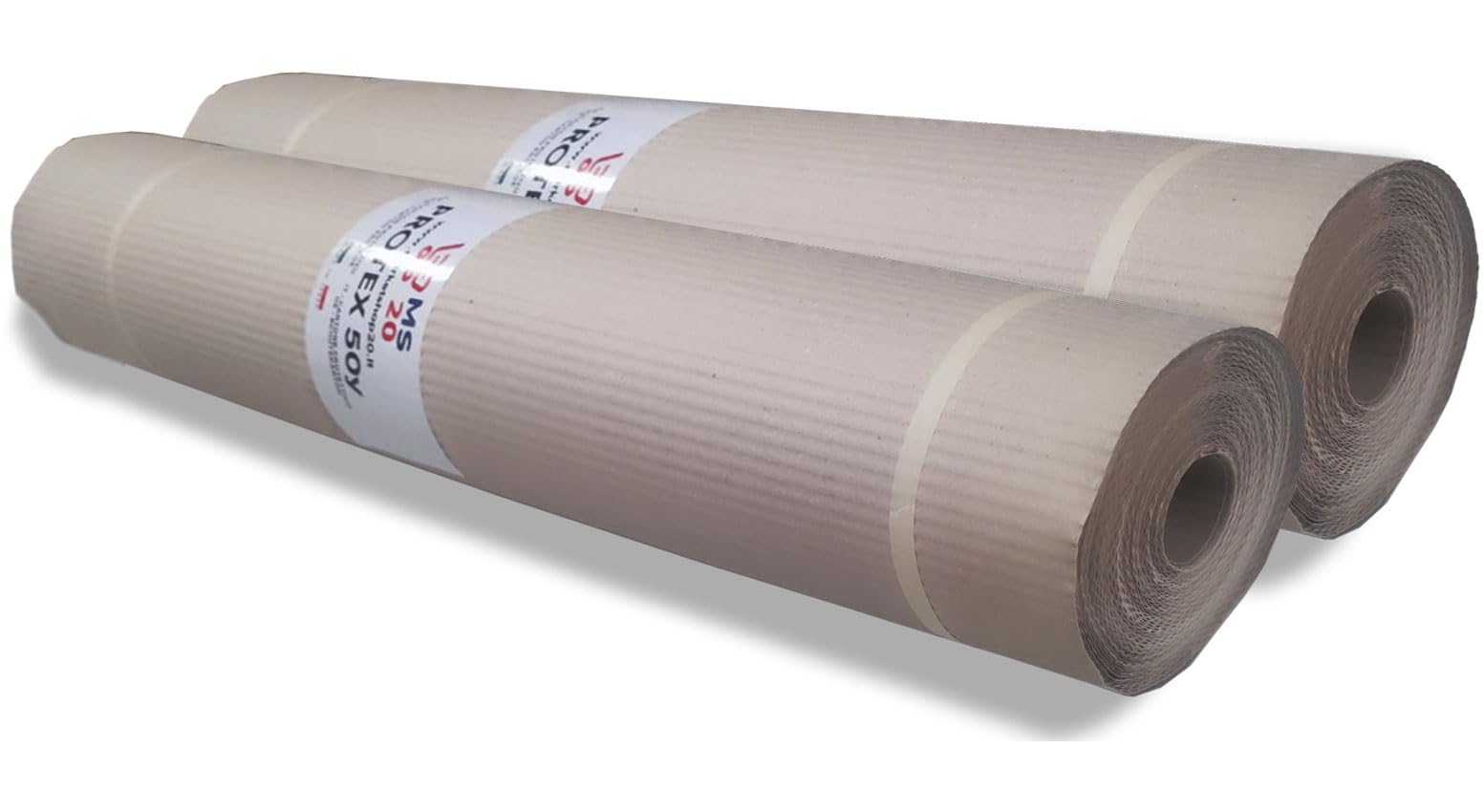 2 rollos de cartón corrugado de 1 x 45 metros, color habana, protección de suelos, pintura, suelos, trabajos de renovación – Fabricado en Italia