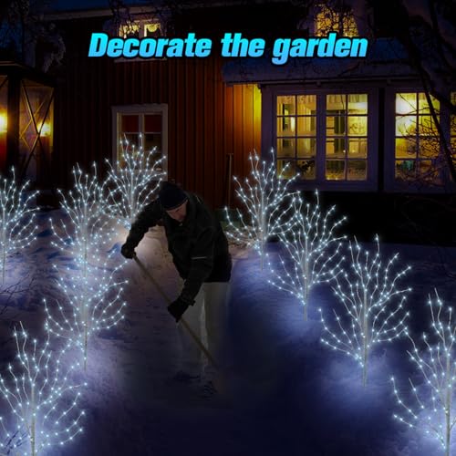 Behiller BHBHSCW01 Birch Tree For Christmas Decorations Outdoor,3Ft 140Led Birch Tree thumb #2