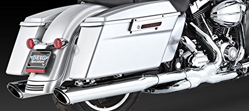 Vance & Hines 16763 Twin Slash 4 Rounds Chrome Slip On Mufflers For Harley-Davidson Touring 1995-2016 Bikes #TOP3