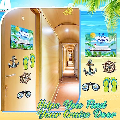 Image of Kanayu 6 Pcs Adventure Cruise Door Decorations Magnetic Large Ship Decorations Magnets Anchor Cruise Decor Car Fridge Magnet Decal for Carnival Stateroom Door