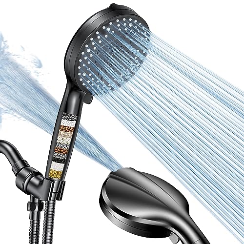Filtered Shower Head, 5" Large, Extra Long 70" SS Hose,10-mode Detachable Shower Head Filter for Hard Water, High Pressure Handheld Shower Head for Bathroom, Anti-clog&Power Wash to Clean Tile & Pets Filtered Shower Head, 5" Large, Extra Long 70" SS Hose,10-mode Detachable Shower Head Filter for Hard Water, High Pressure Handheld Shower Head for Bathroom, Anti-clog&Power Wash to Clean Tile & Pets