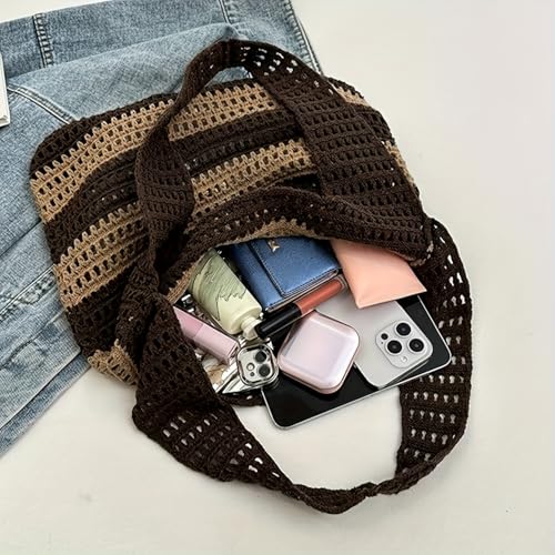 Bolso de mano tejido artesanal para mujer miniatura 5