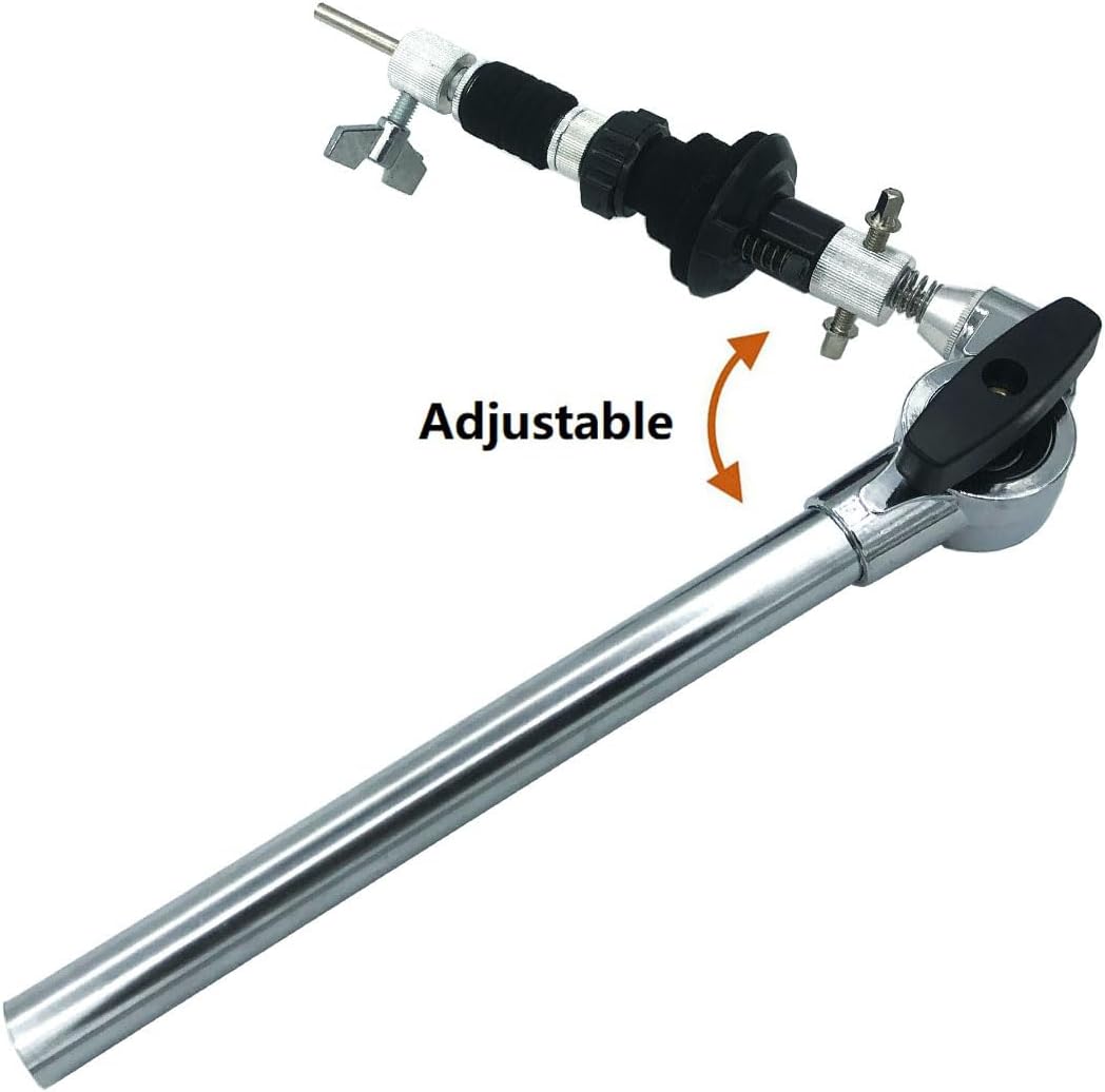 Closed Hi Hat Attachment with Rotating Multi-Clamp, Adjustable Cymbal Tilter Attachment Drum Cymbal Stand Boom Arm Compatible with Auxiliary Hihats or Stacks Percussion Hardware Accessories