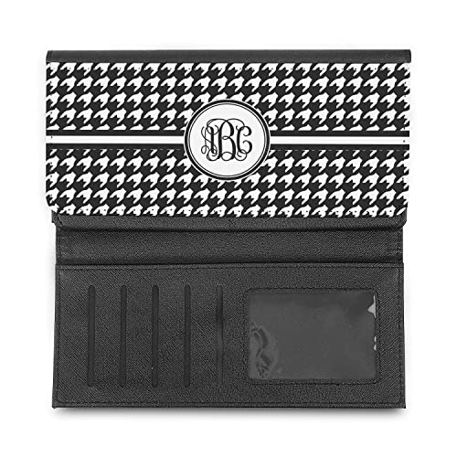 Personalized Houndstooth Leatherette Ladies Wallet3