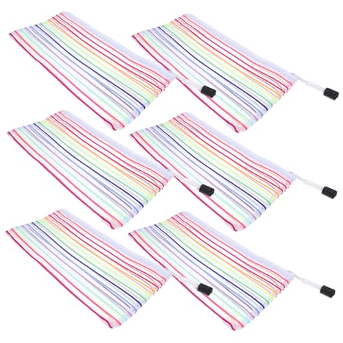 Uonlytech 6Pcs Zipper Money Bags Set Waterproof Cash Storage Pouches for Bills Coins Receipts Sturdy Travel Money Holders Label