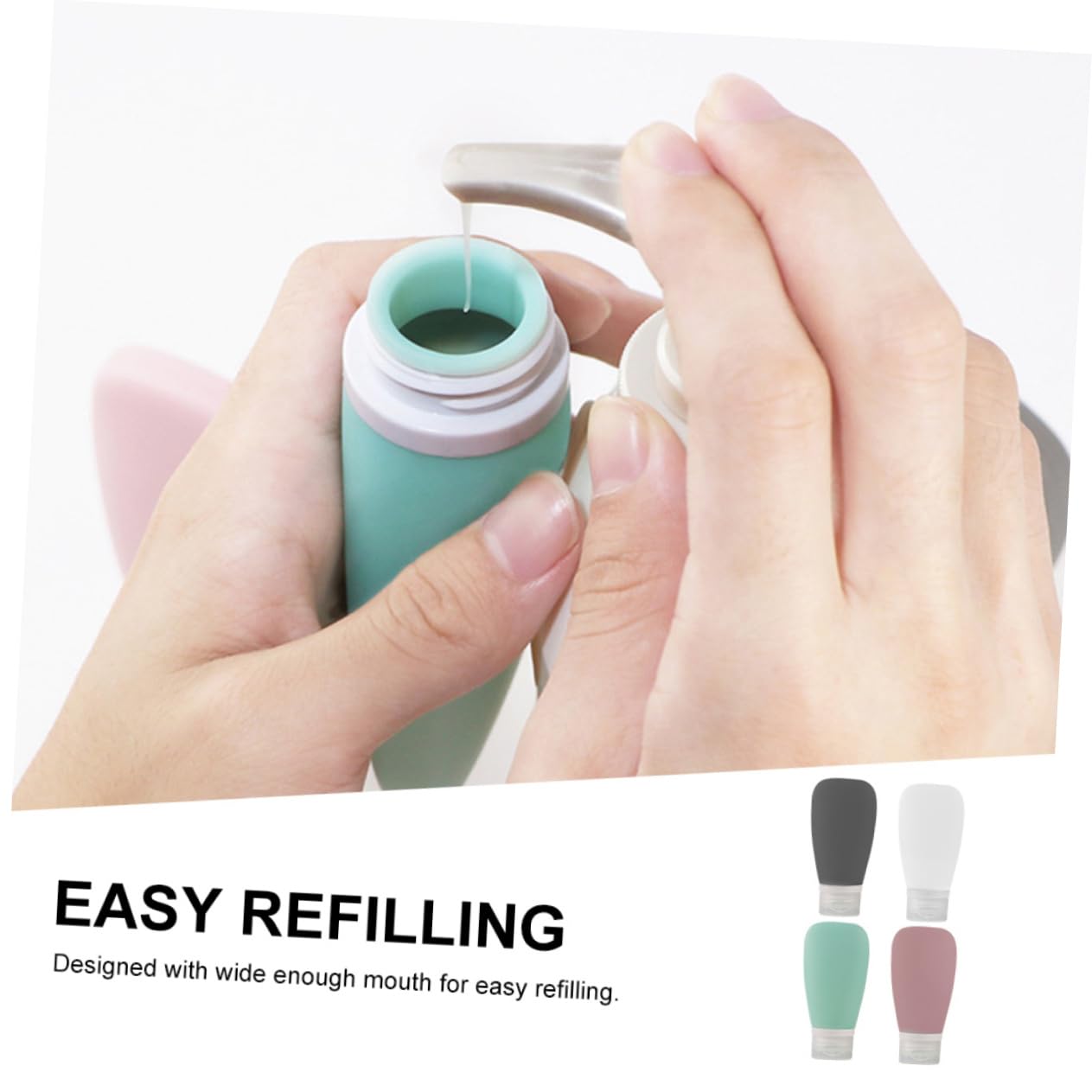 Baluue 40pièces Bouteilles De Voyage Silicone Refillables Lot De Flacons Étanches Pour Lotion Shampoing Et Cosmétiques Couleurs Aléatoires