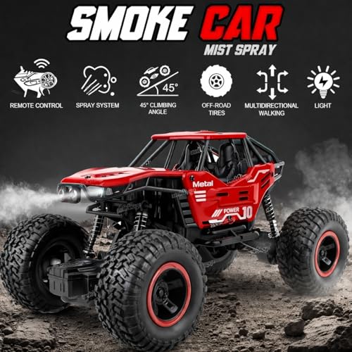 Image of JOYMAX Remote Control Car 2.4GHz Rechargeable All Terrain with LED Off-Road RC Car (Red)