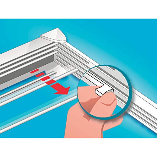 Leifheit 83100 Telefix 100 Wall Mount Retractable Clothes Drying Rack | 8 Drying Rods | White (Renewed)