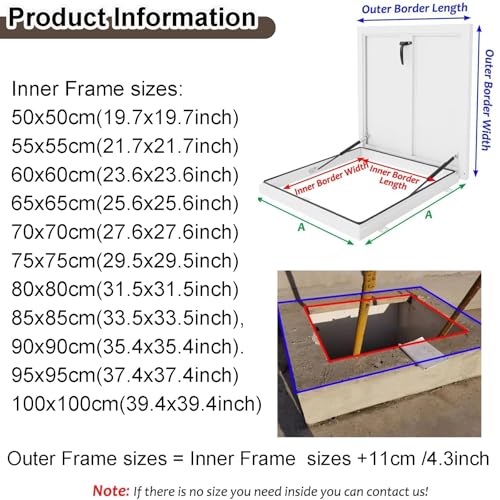 Escotilla de acceso al techo de aleación de aluminio con acabado blanco anticorrosión premium 7