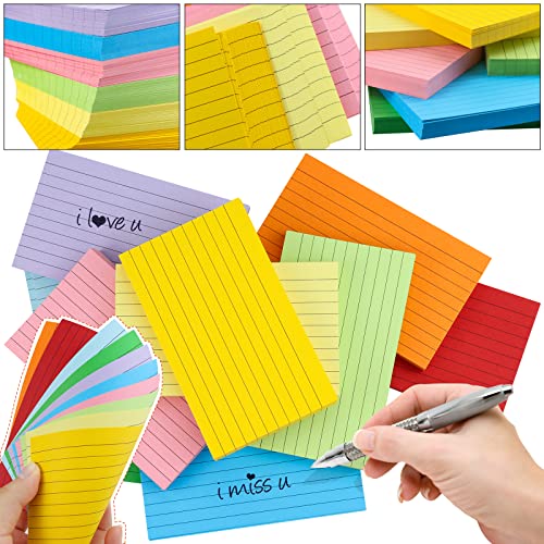 Tecmisse 3 X 5 Index Cards Ruled, 600 Pieces Colorful Index Card, Note Cards, Flash Cards, Study Cards For School Learning, Taking Notes, To Do List, 10 Colors #TOP3