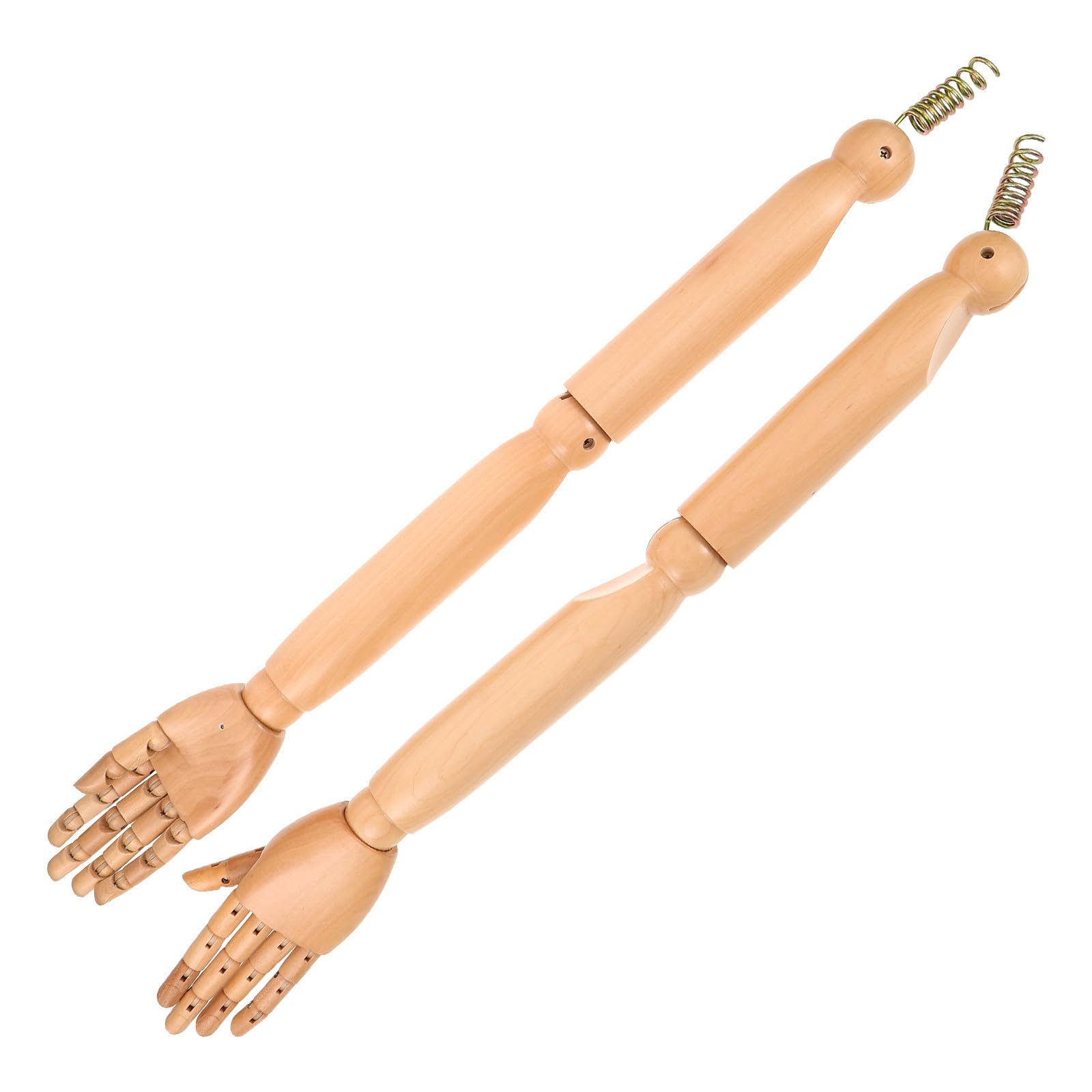 Healvian Bras de Mannequin en Bois Articulé avec Articulations Mobiles Modèle Réaliste Flexible en Bois Naturel Accessoire Polyvalent pour Marionnette Présentation Artistique et