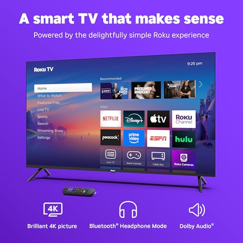 Roku Smart TV 2025 – 43-Inch Select Series, 4K HDR TV – RokuTV with Enhanced Voice Remote – Flat Screen LED Television with Wi-Fi for Streaming Live Local News, Sports, Family Entertainment - Image 4