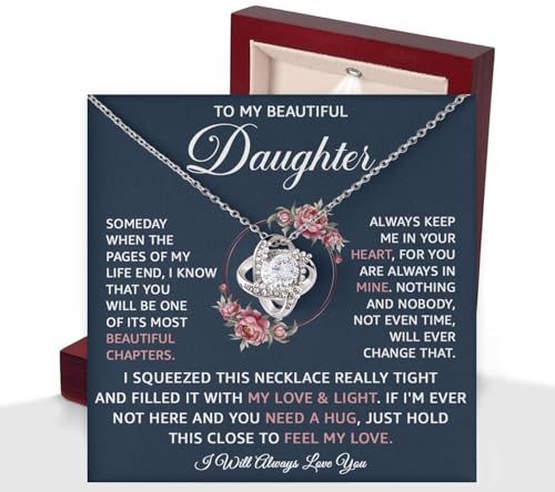 To My Daughter Necklace From Dad Or Mom With Heartfelt Message & Elegant Box - Valentines, Mother's Day Gifts, Jewelry Gift For Daughter From Mother Or Father On Birthday, Graduation & More2