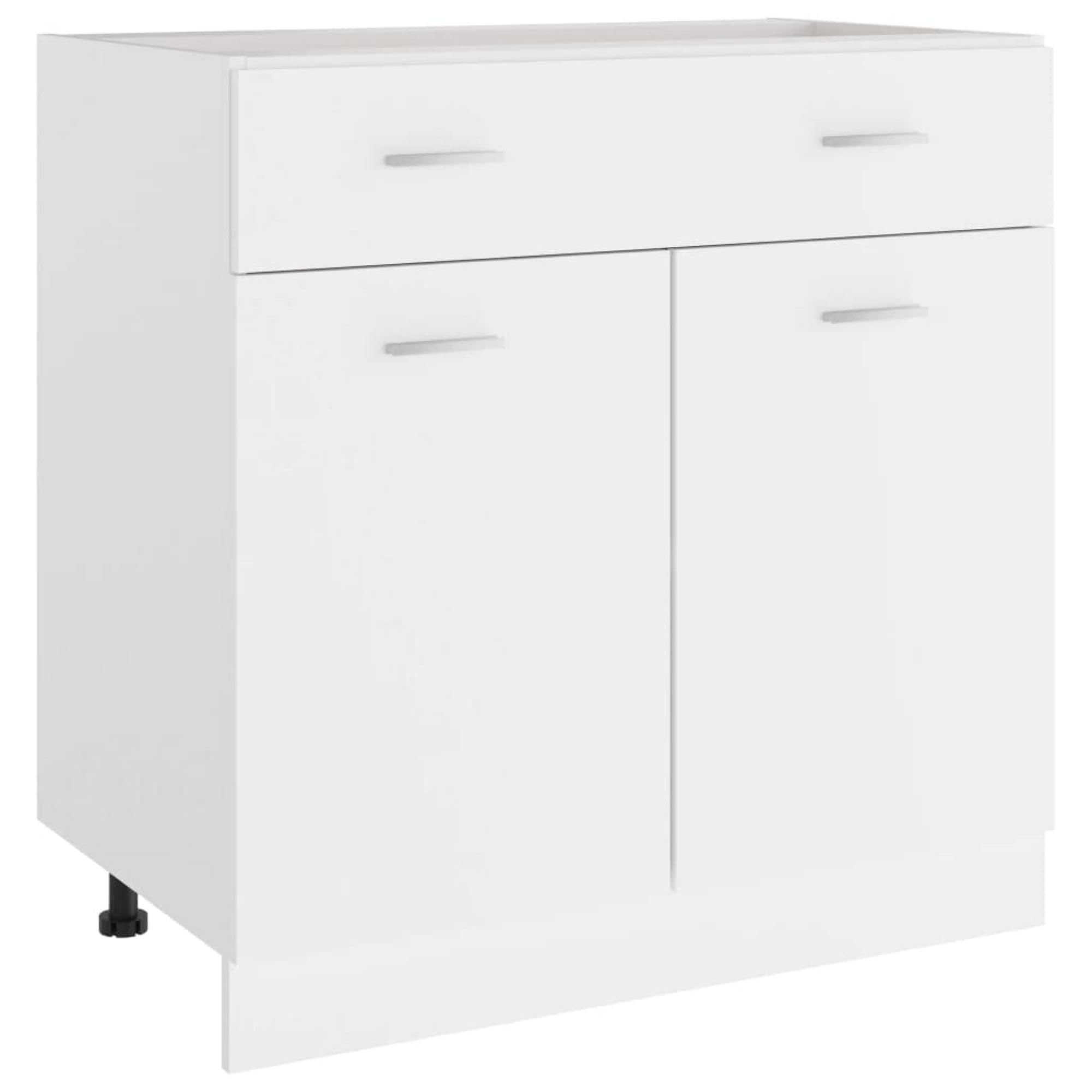 vidaXL Drawer Bottom Cabinet, Engineered Wood, White, 80x46x81.5 cm, Bathroom & Kitchen Storage Unit, Under Sink Cupboard, Wall-Mountable — image 1