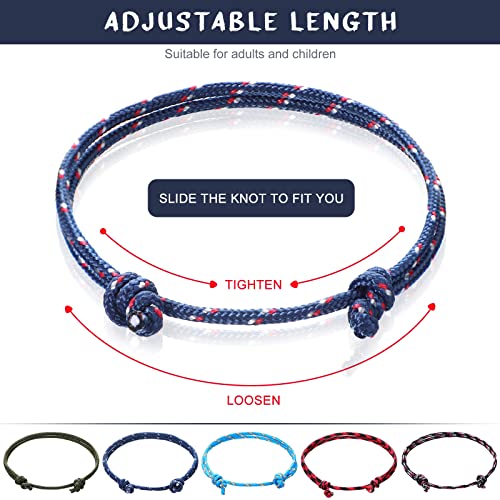 20 Pieces Nautical Braided Rope Bracelet Handmade Navy Rope Cord Bracelet Adjustable String Wave Bracelets For Men Boys Teens #TOP5