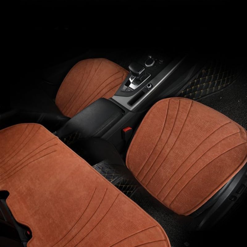 Sitzkissen - 3 Stück Sitzauflage für Ford Mustang GT Coupe 2-Door 2015 2016 2017 2018 2019 2020 2021, Autositzauflage Anti-Rutsch Unterlage, Atmungsaktiv Sitzschoner, Cayennebruin