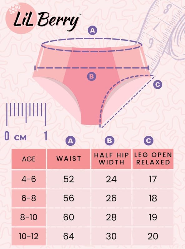 Lil Berry Girls Hipster (Panties Pack of 3) | Super Combed Cotton Elastane Kids Innerwear | Soft Stretch Briefs for Girls | AZO-Free Dyes (10-12 Yrs, Combo 1)