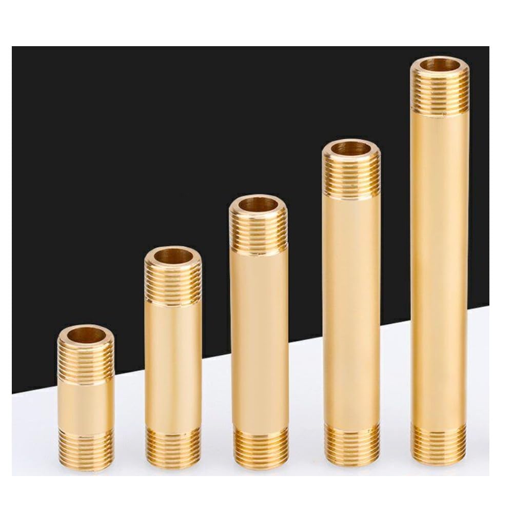 Dyibingdyb Men's To Thread Brass Nipple Fitting, 1/2" Bspp Parallel Thread, Pipe Connector, Length Options (50 To 400Mm)(Length 400Mm)