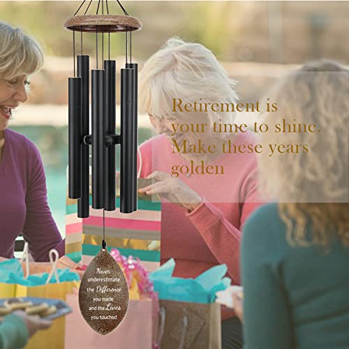 Image of ASTARIN Personalized Happy Retirement Gift, Custom Name Retirement Wind Chimes for Women Men, 35 inch Large Deep Tone Wind Chime Retire Gifts for Teacher Co-Workers Boss