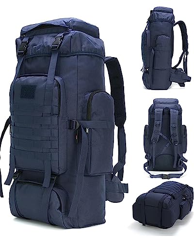 70L Camping Hiking Military Tactical Backpack Outdoor Water-Repellent Adjustable Sport Bag