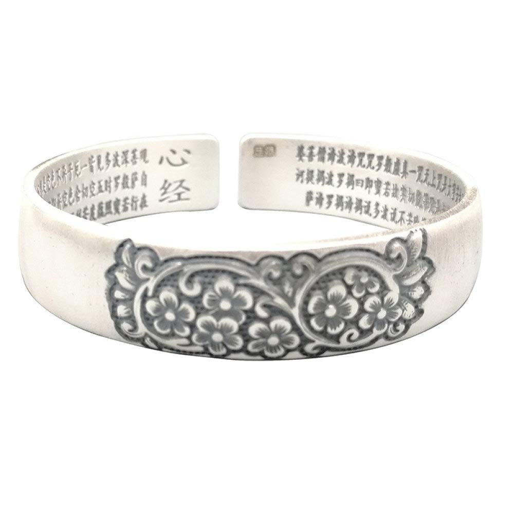 Bracelet en argent S925 style vintage avec sculpture prune 3D