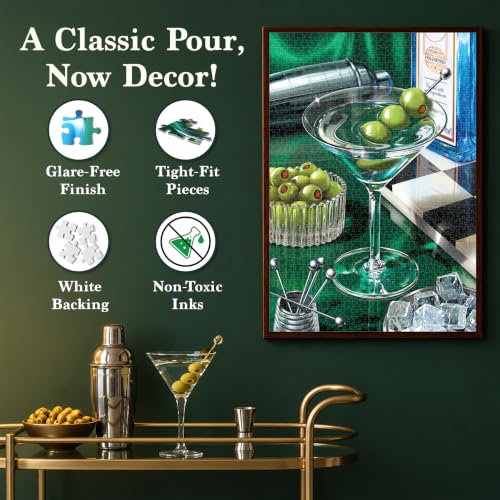 Image of Jigsaw Puzzle 1000 Pieces - The Classic Martini, Cocktail Puzzle for Adults