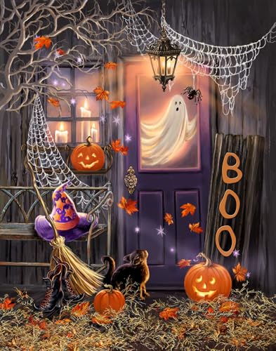 Rompecabezas Springbok Boo! de 1000 piezas para adultos, temática de Halloween, piezas únicas cortadas a precisión, fabricado en EE.UU. con materiales ecológicos, casa embrujada con fantasmas y diversión otoñal miniatura 1