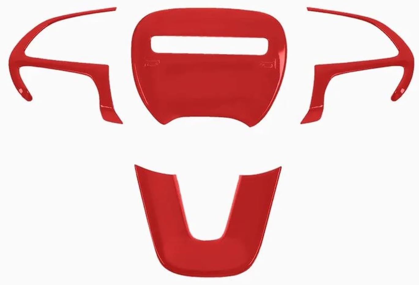 Button Frame Sticker Decoration For Dodge For Challenger For Charger 2015-2021 Interior Steering Wheel Trim Cover GNITRIMS(Red)