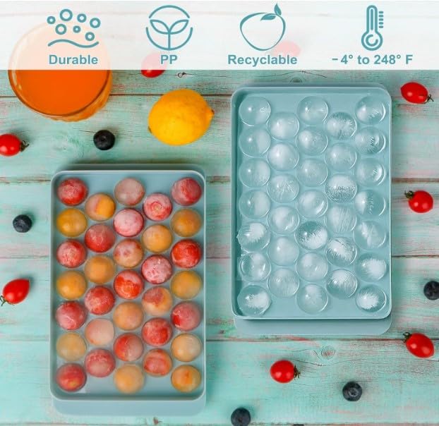 Molde para cubos de hielo esféricos con tapa 2 unidades miniatura 4