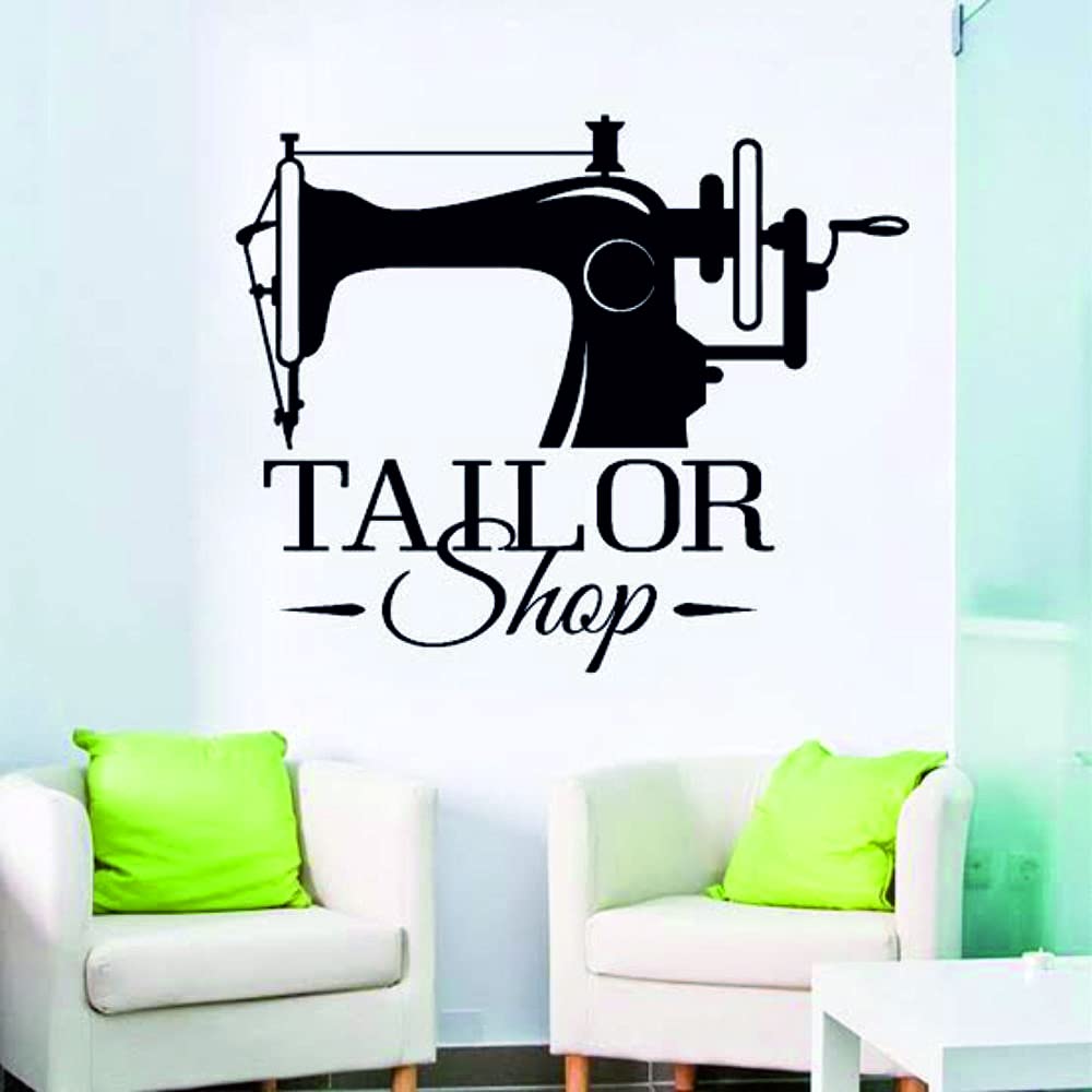 Sticker Bazzar Matte Finish Vinyl Tailor Shop Wall Sticker, Black (50x50 cm) (WALL-SB34)-image-48