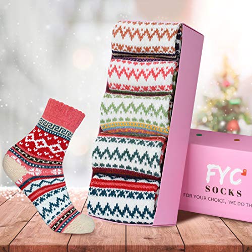 FYC Women Socks Winter - Gifts for Women - Warm Thick Soft Wool Cozy Crew Socks Christmas Stocking Stuffers Gifts for Woman - Image 3