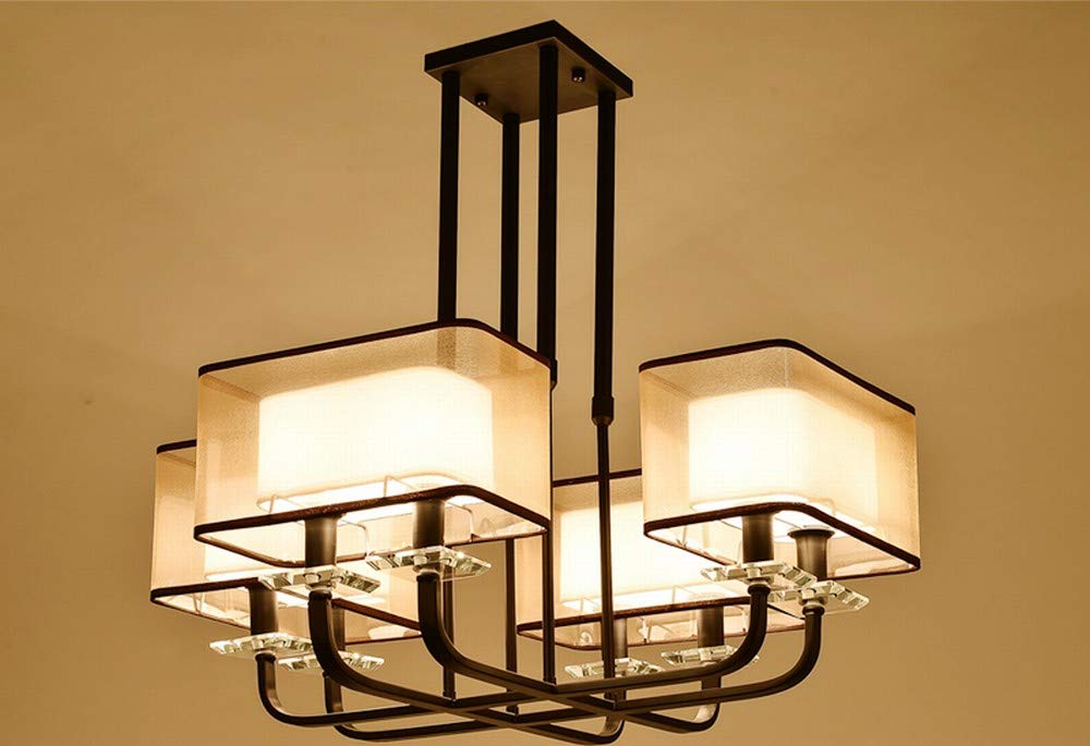 Lustre salon moderne en fer forgé style chinois lustre chambre 4 têtes