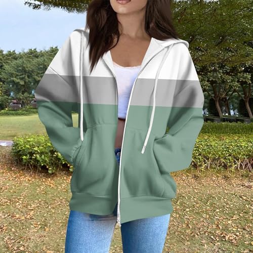 Zip Up Hoodie Women Casual Oversized Sweatshirts - Fall Fashion Fleece Lined Jacket - Thick Warm Coat Winter Clothing