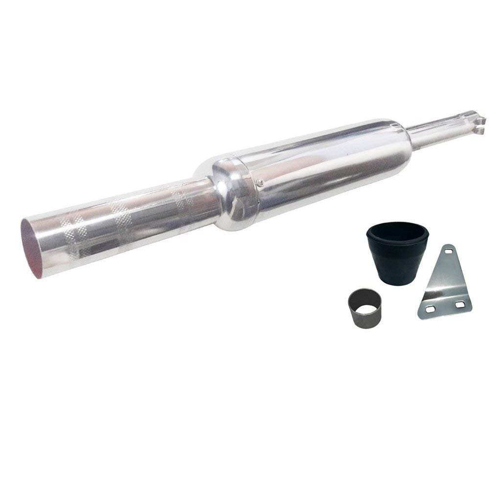 Bike Bullet Silencer Exhaust Customized Short Bottle Glasswool Punjab Dholki Chrome Bike Exhaust with Zed Clamp & Bush for Royal Enfield Bullet Thunder Bird 350-image-20