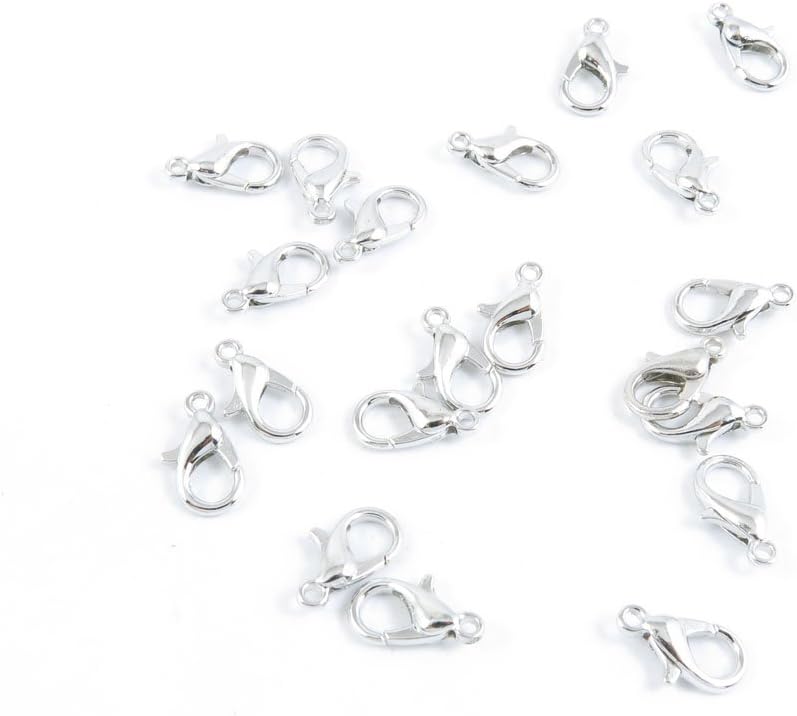 1900 Pieces Antique Silver Tone Jewelry Making Supply Charms Filigrees Arts Crafts Beading Findings Crafting N7AL4J Chain Lobster Clasps