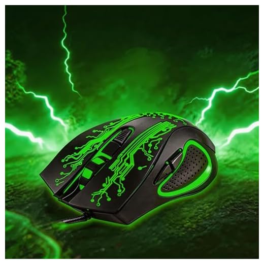 【 RGB Breathing Lamp Efficiency - 55 inch Cable 】 2026 Professional Esports USB Wired Mouse, 4-Speed Adjustable DPI, Switchable 4 Types of Lights, Ergonomic Optical Gaming Mouse, PC Laptop Computers