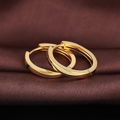 Simple Hoop Earrings for Women, Hypoallergenic Hoops Jewelry Huggies Sleeper Earrings 925 Sterling Silver Ear Post 18MM 20MM 25MM3