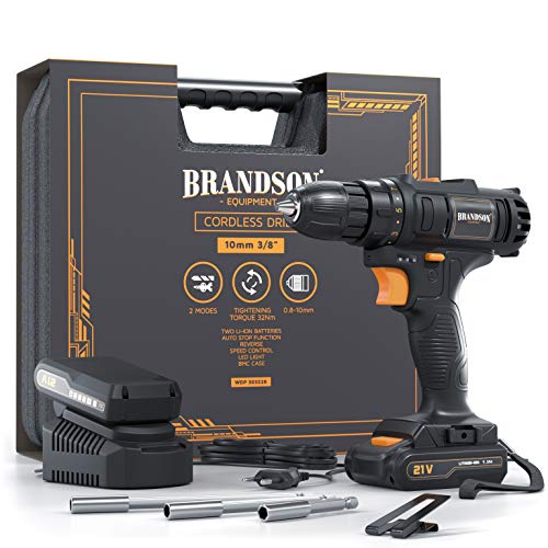 Brandson - 21 V Akkuschrauber - Akku Bohrschrauber - 21 V Lithium-Ionen Akku, 2 Geschwindigkeitsstufen, 32 Nm Drehmoment… – Bild 8