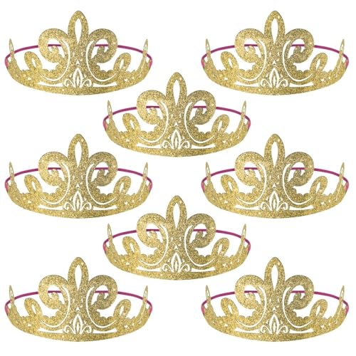 Diadème Disney Princess en papier pailleté doré pour un anniversaire magique de fille