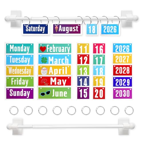 Haffy Magnetic Rod Flip Calendar for Classroom Whiteboard for Teachers