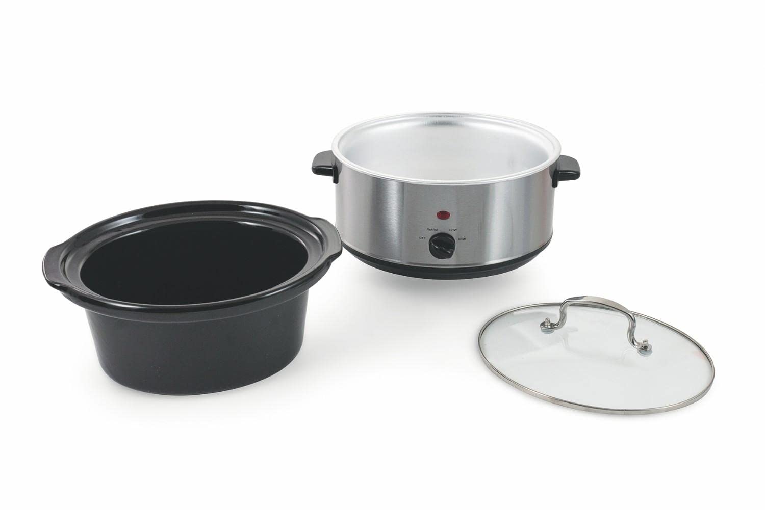 Galileo Casa 2187876 Slow Cooker Pentola Elettrica in Acciaio, 200W, Argento, 3.5 l