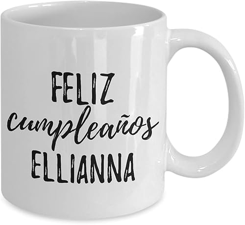 Miniatura 2 de Feliz Cumpleanos Ellianna Mug Spanish Happy Birthday Personalized Name Gift Coffee Tea Cup 11 oz