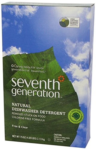 Image of Seventh Generation Dishwasher Detergent Powder for sparkling dishes Free & Clear Dishwasher powder 75 oz