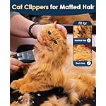 oneisall Cat Clippers for Matted Hair, Quiet Cat Shaver for Long Hair, Cordless Cat Hair Trimmer for Grooming, 2 Speed Pet Shaver Cat Grooming Kit for Cats Small Dogs Animals (Blue) - Image 2