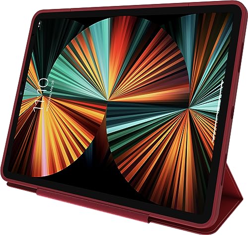 Image of OtterBox - Symmetry Series 360 Elite Case for 12.9 inch iPad Pro 3rd-6th Gen, Scratch-Resistant Tablet Case with Folio and Apple Pencil Holder (Harvard Red)