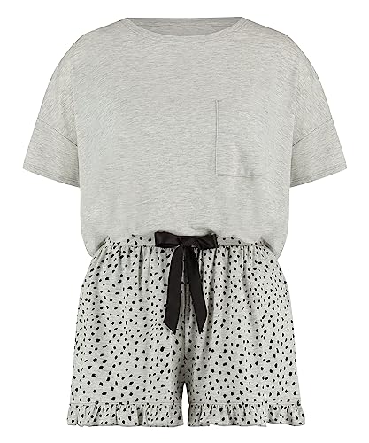HUNKEMÖLLER Pyjama-Set - Light Grey Melee - S