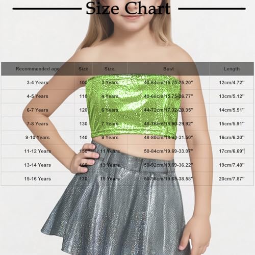 Girls Adjustable Strap Sequins Cami Vest Metallic Sparkle Crop Tank Tops Kids Performance Dance Oufits for 4-14 Years3