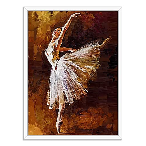Image of PAINTINGMANTRA Dancing Lady Theme Canvas Painting with Wooden Frame (Size - 23 x 17 Inch each,Total Dimensions: 23 x 17 Inch, Color - Golden)