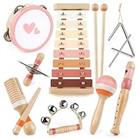 Musikinstrumente Kinder ab 3 Jahre Xylophon Trommel Schlagzeug Kinderspielzeug Musikinstrumente Spielzeug Mädchen 3 Jahre Montessori Holzspielzeug